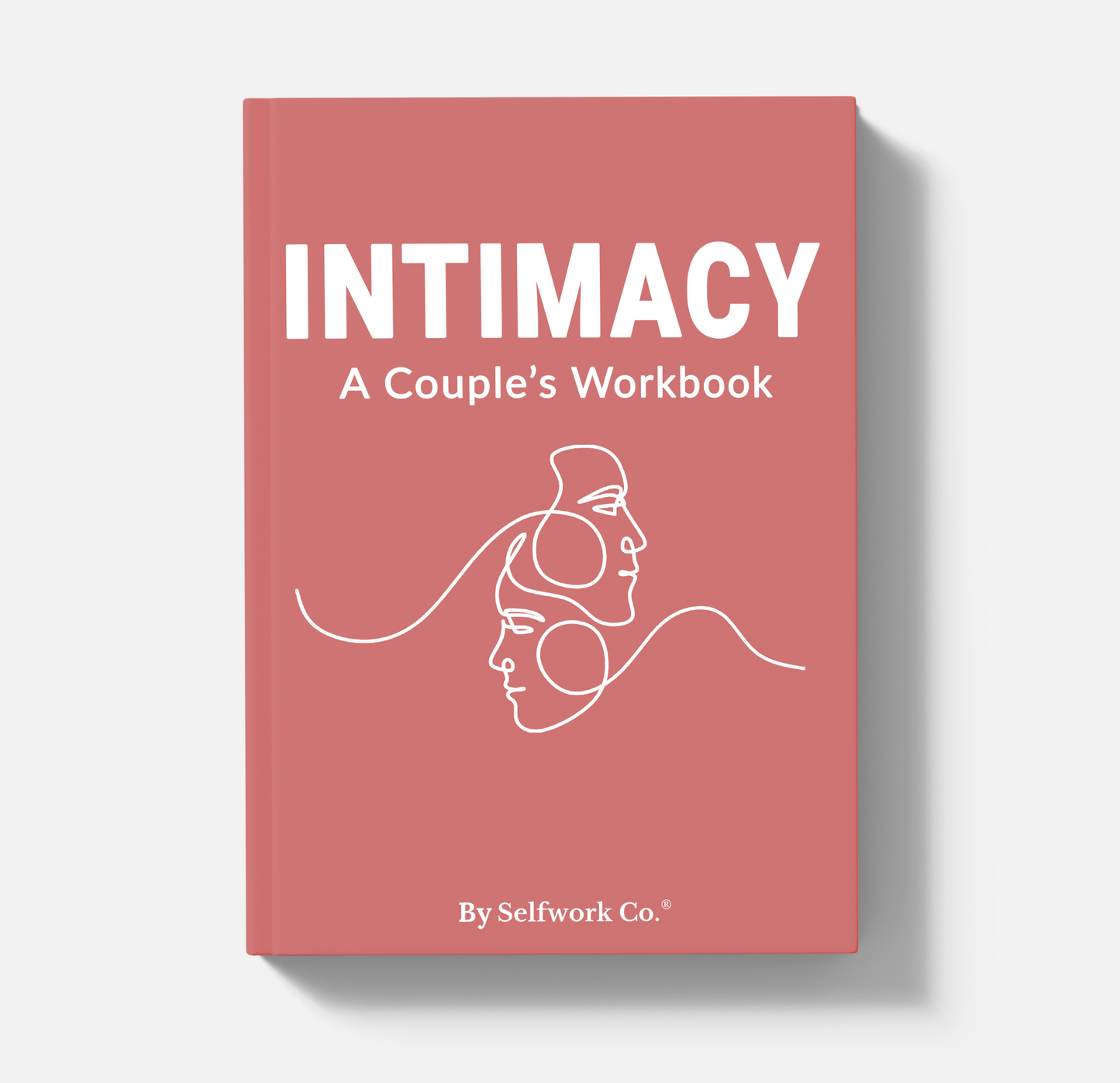 Book titled 'Intimacy: A Couple's Workbook' by Selfwork Co. on a white background