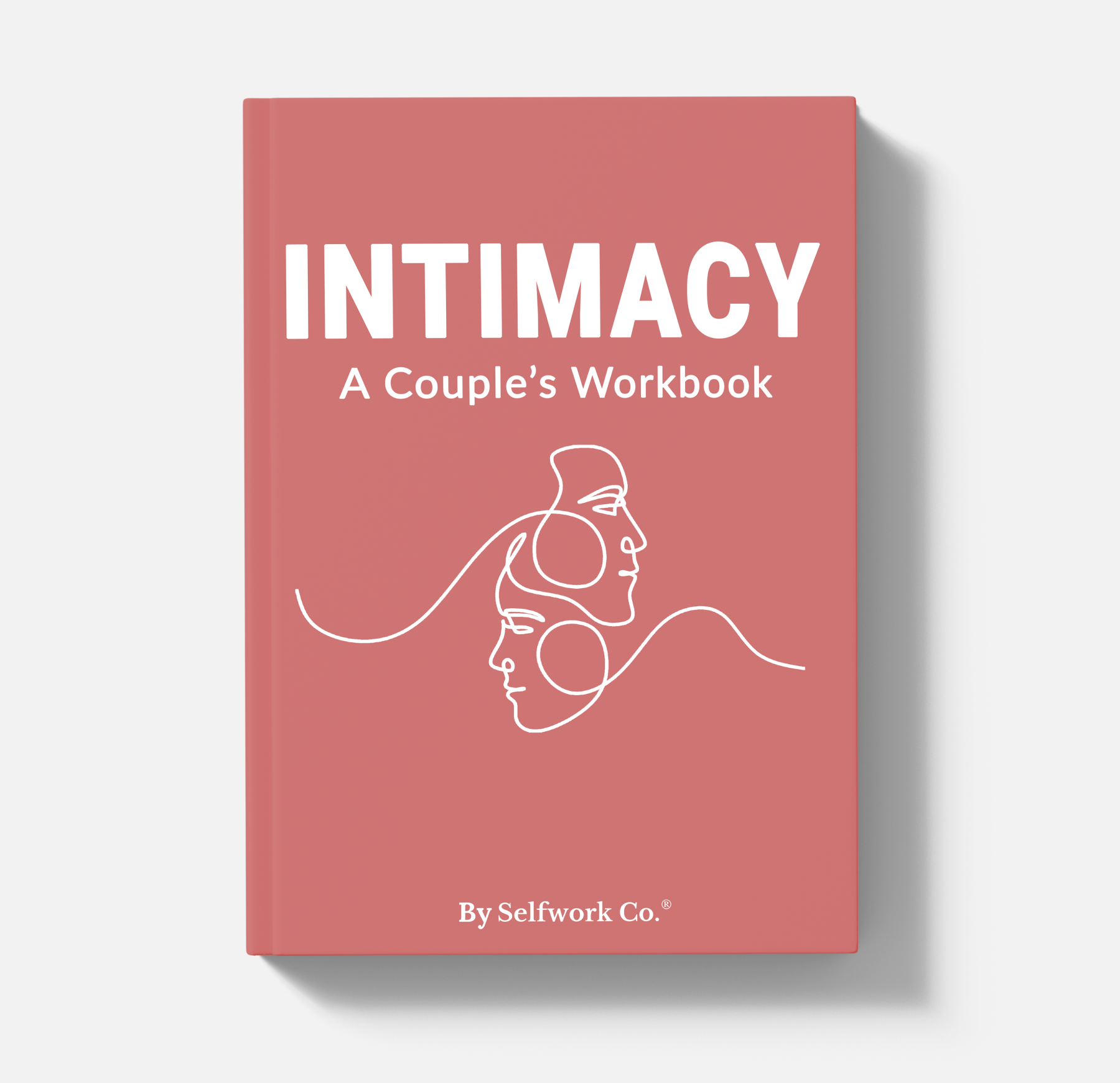 Book titled 'Intimacy: A Couple's Workbook' by Selfwork Co. on a white background