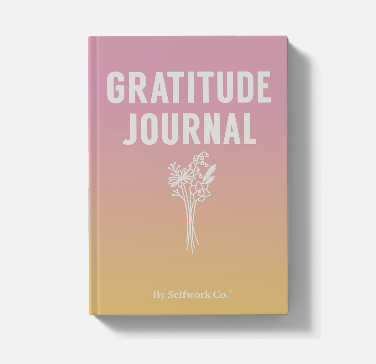 Gratitude Journal hardcover book showing front cover with pastel design and bold typography