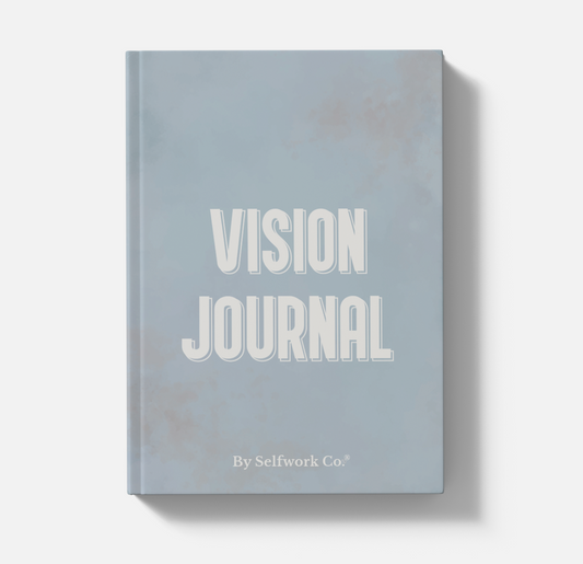  Vision Journal hardcover book with serene blue design and embossed white title